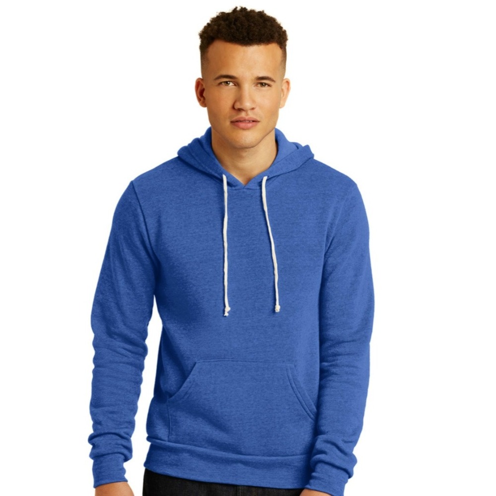 Alternative Apparel Mens 2XL Challenger Hoodie True Pac Blue Eco-Fleece 9595FP